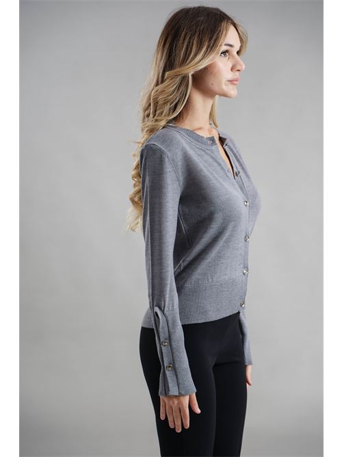 Cardigan in lana merino Simona Corsellini | A25CPCRE0201GRAPHITE MELANGE